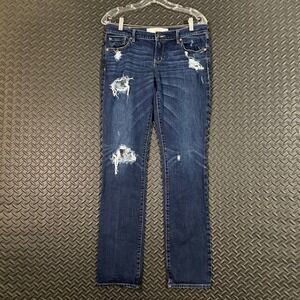 Abercrombie &‎ Fitch Blue Erin Perfect Stretch Mid Rise Distressed Jeans W28 L35